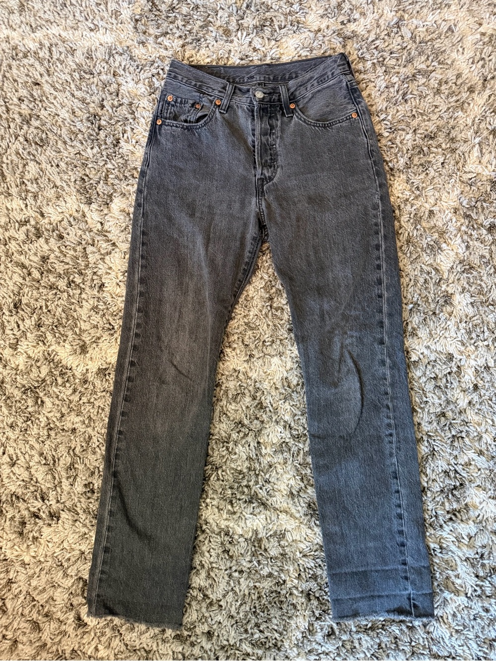 Levi's 501 High Rise Gray Straight Leg Jeans US 24
